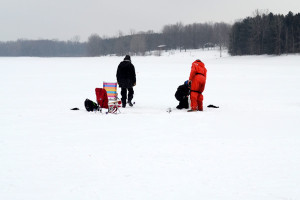 Ice fishing at Wildwood Lake.